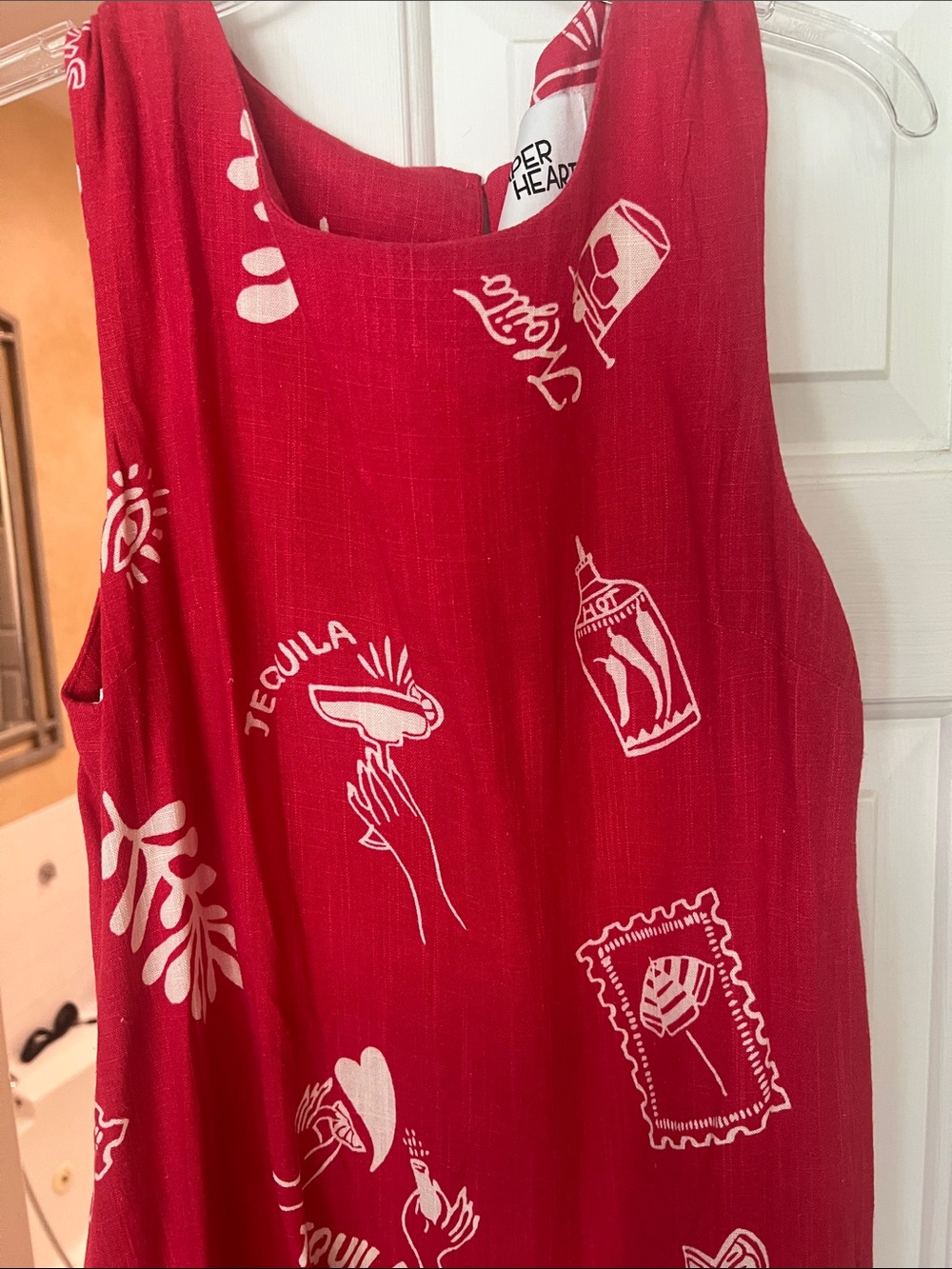 Paper Heart Tequila Red Printed Mini Dress - Unbranded - Picture 2 of 5